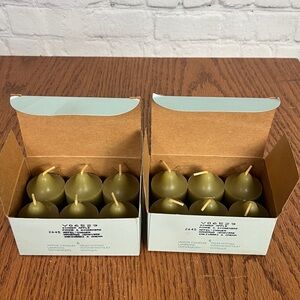 PartyLite Ginger Apple scented & Green colored  2” Votive candles 12 total